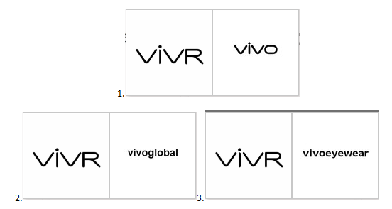 VIVR商标不予注册的决定商标引证比对图